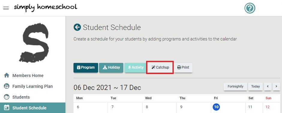 Catch up button
